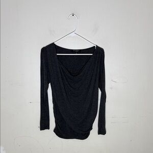 Green Envelope Gray Drape Rayon Blend Long Sleeve Shirt Size Large